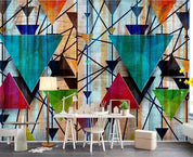 3D color triangle wood decoration wall mural wallpaper 246- Jess Art Decoration