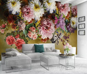 3D Colorful Flowers Watercolor Background Wall Mural Wallpaper 259- Jess Art Decoration