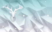 3D blue space geometry caribou head wall mural wallpaper 126- Jess Art Decoration