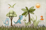 3D color cartoon tropical plant dinosaur wall mural wallpaper 384- Jess Art Decoration