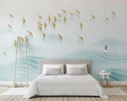3D color abstract cloud bird watercolor wall mural wallpaper 47- Jess Art Decoration