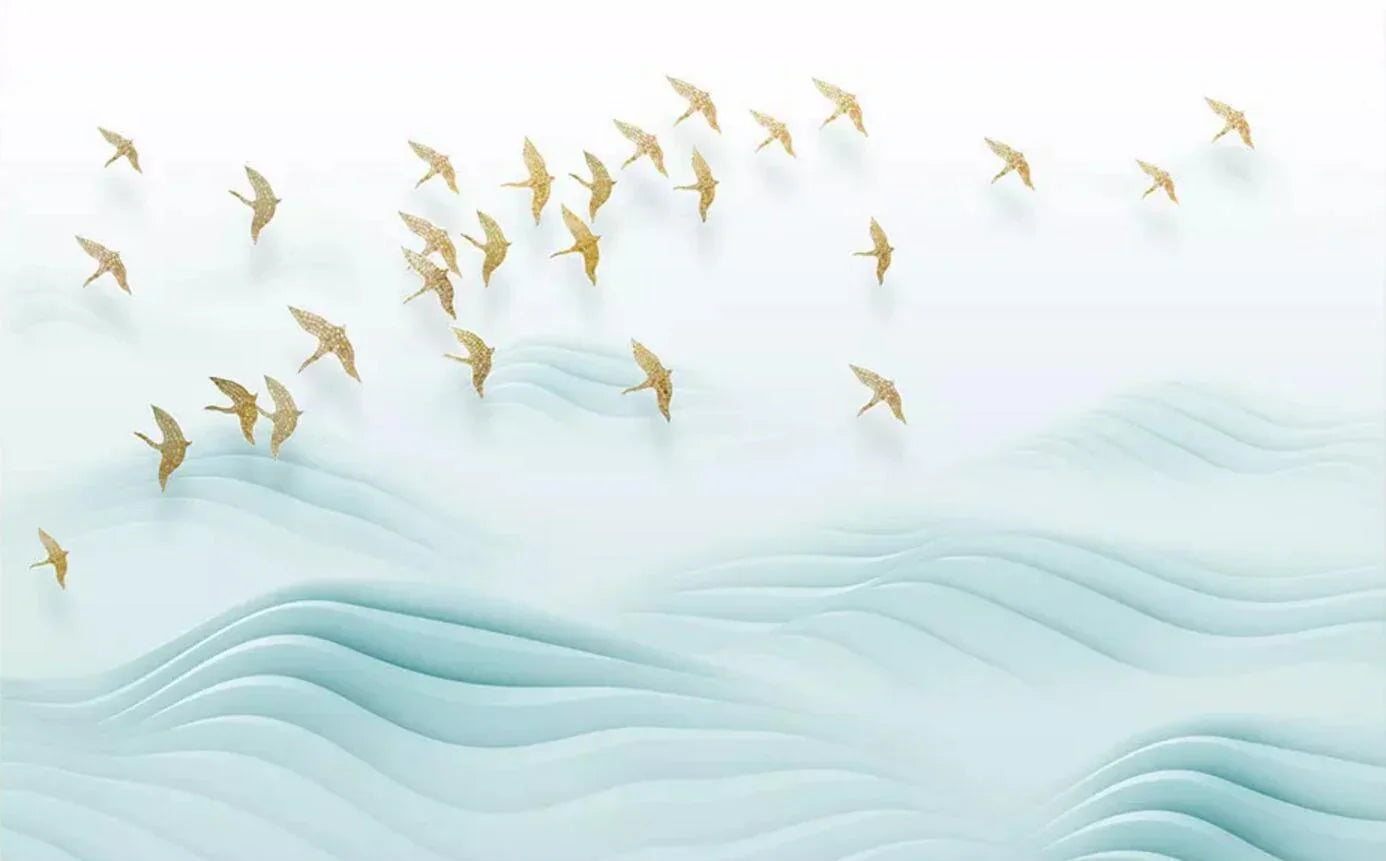 3D color abstract cloud bird watercolor wall mural wallpaper 47- Jess Art Decoration