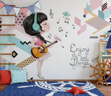 3D color cartoon music background wall mural wallpaper 357- Jess Art Decoration