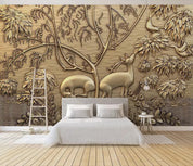 3D reindeer metal relief effect wall mural wallpaper 304- Jess Art Decoration