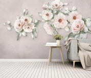 3D pink flowers wall mural wallpaper 480- Jess Art Decoration