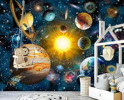 3D sun color planet universe wall mural wallpaper 279- Jess Art Decoration