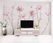3D Pink Simple Floral Wall Mural Removable Wallpaper 105- Jess Art Decoration