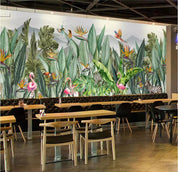3D Tropical Flamingo Plant Parrot Zebra Wall Mural Removable 123- Jess Art Decoration