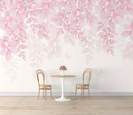 3D Pink Romantic Leaves Wall Mural Removable 179- Jess Art Decoration