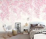 3D Pink Romantic Leaves Wall Mural Removable 179- Jess Art Decoration