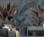 3D Retro Dark Tropical Leaves Wall Mural Removable 174- Jess Art Decoration