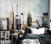 3D Abstract Watercolor City Wall Mural Removable 172- Jess Art Decoration