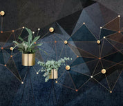 3D Dark Geometric Golden Lines  Wall Mural Removable 163- Jess Art Decoration