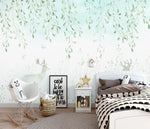 3D Watercolor Partysu Leaves Deer Wall Mural Removable 169- Jess Art Decoration