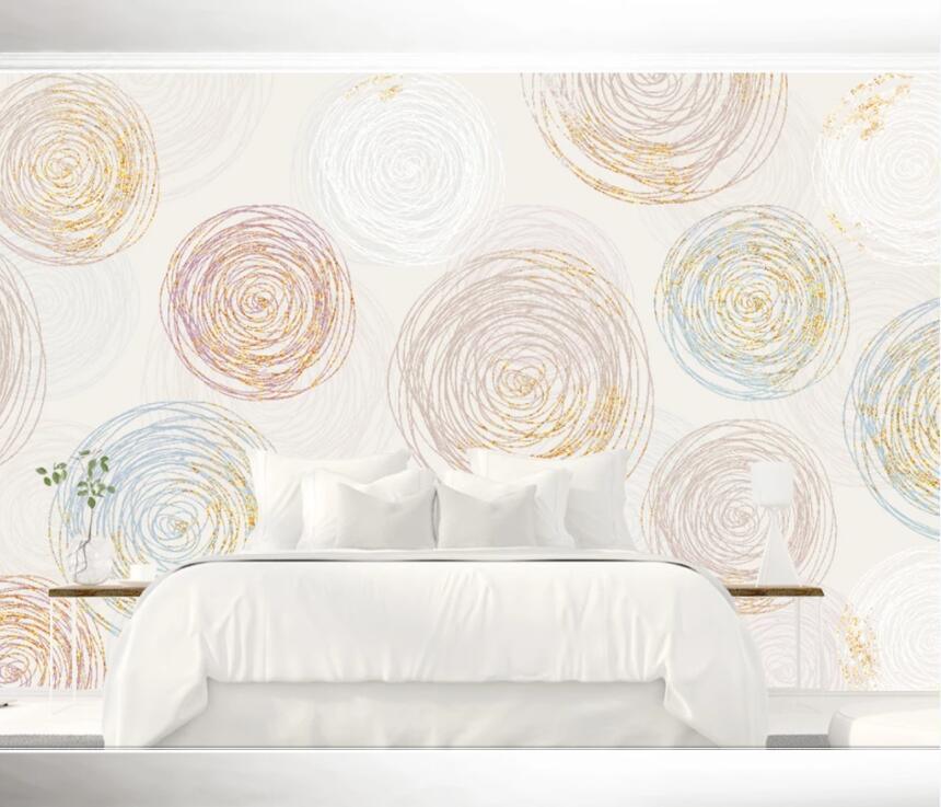 3D Colorful Sketch Circle Wall Mural Removable 183- Jess Art Decoration