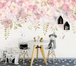 3D Watercolor Pink Warm Floral Wall Mural Removable Wallpaper 118- Jess Art Decoration