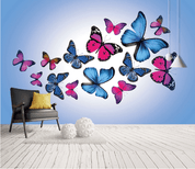 3D Blue Butterfly Wall Mural Wallpaper 2372- Jess Art Decoration