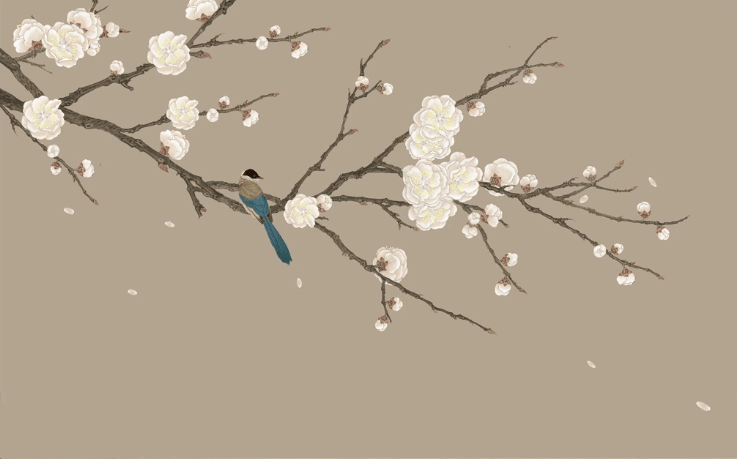 3D Branch Blossom Bird Wall Mural Wallpaper 1825- Jess Art Decoration