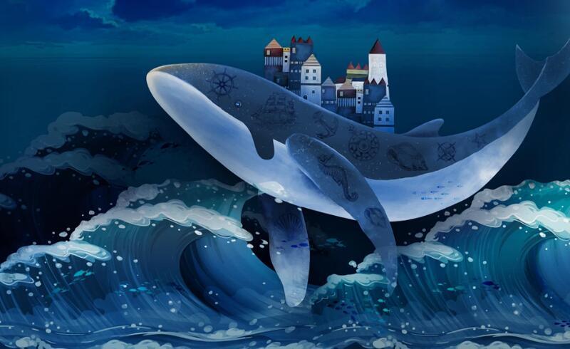 3D Blue Wave Shark Castle Wall Mural Wallpaper 2367- Jess Art Decoration
