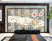 3D Blossom Branch Fish Brick Wall Mural Wallpaper 1999- Jess Art Decoration