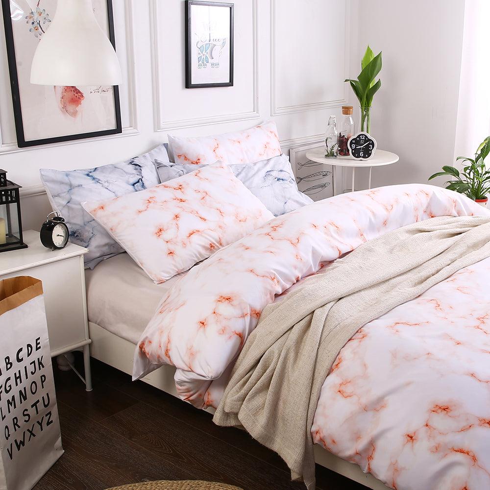 3D Orang Marble Quilt Cover Set Bedding Set Pillowcases 64- Jess Art Decoration