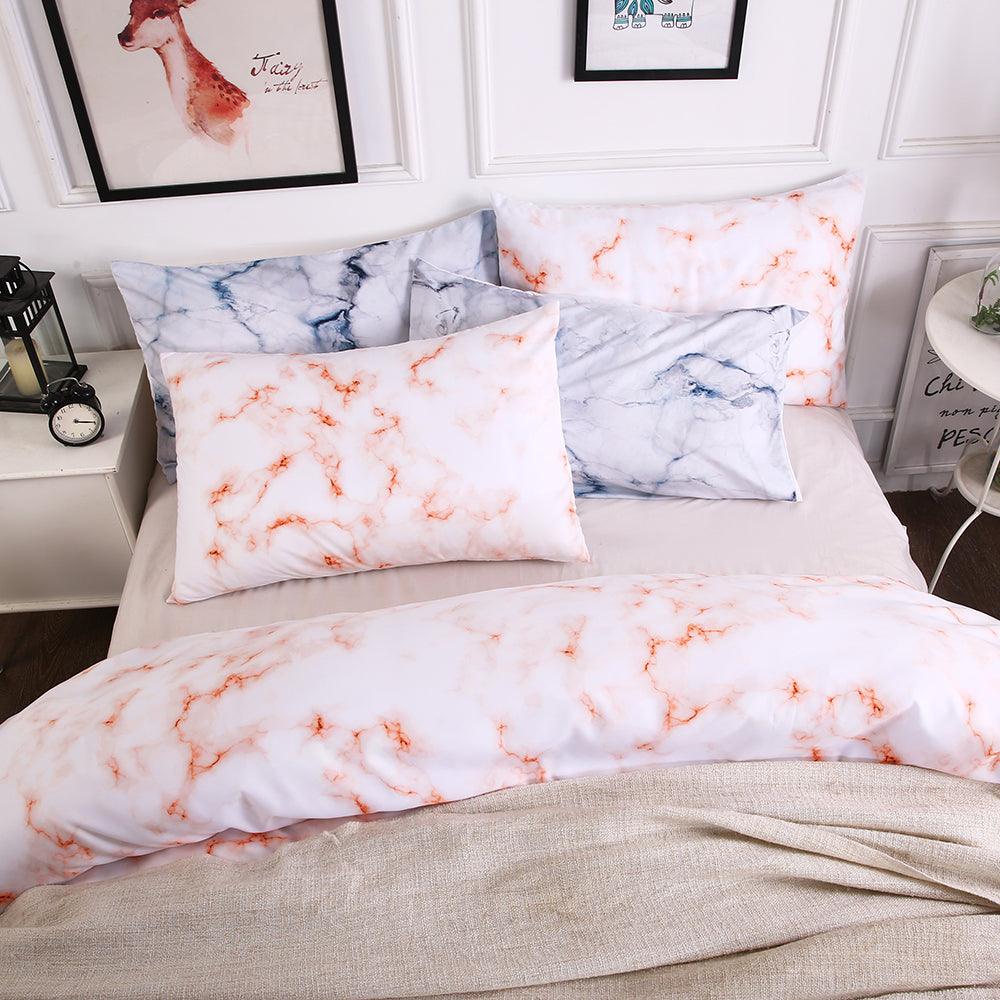 3D Orang Marble Quilt Cover Set Bedding Set Pillowcases 64- Jess Art Decoration