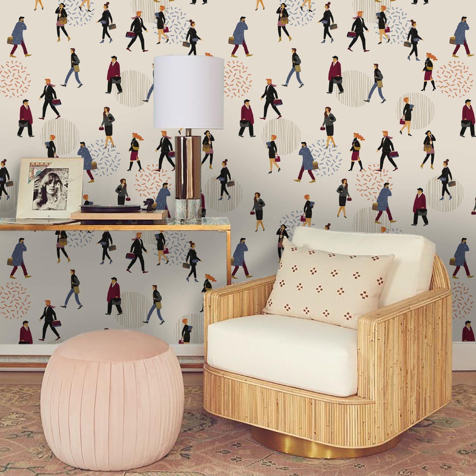 3D Crowd Pattern Wall Mural Wallpaper 47- Jess Art Decoration