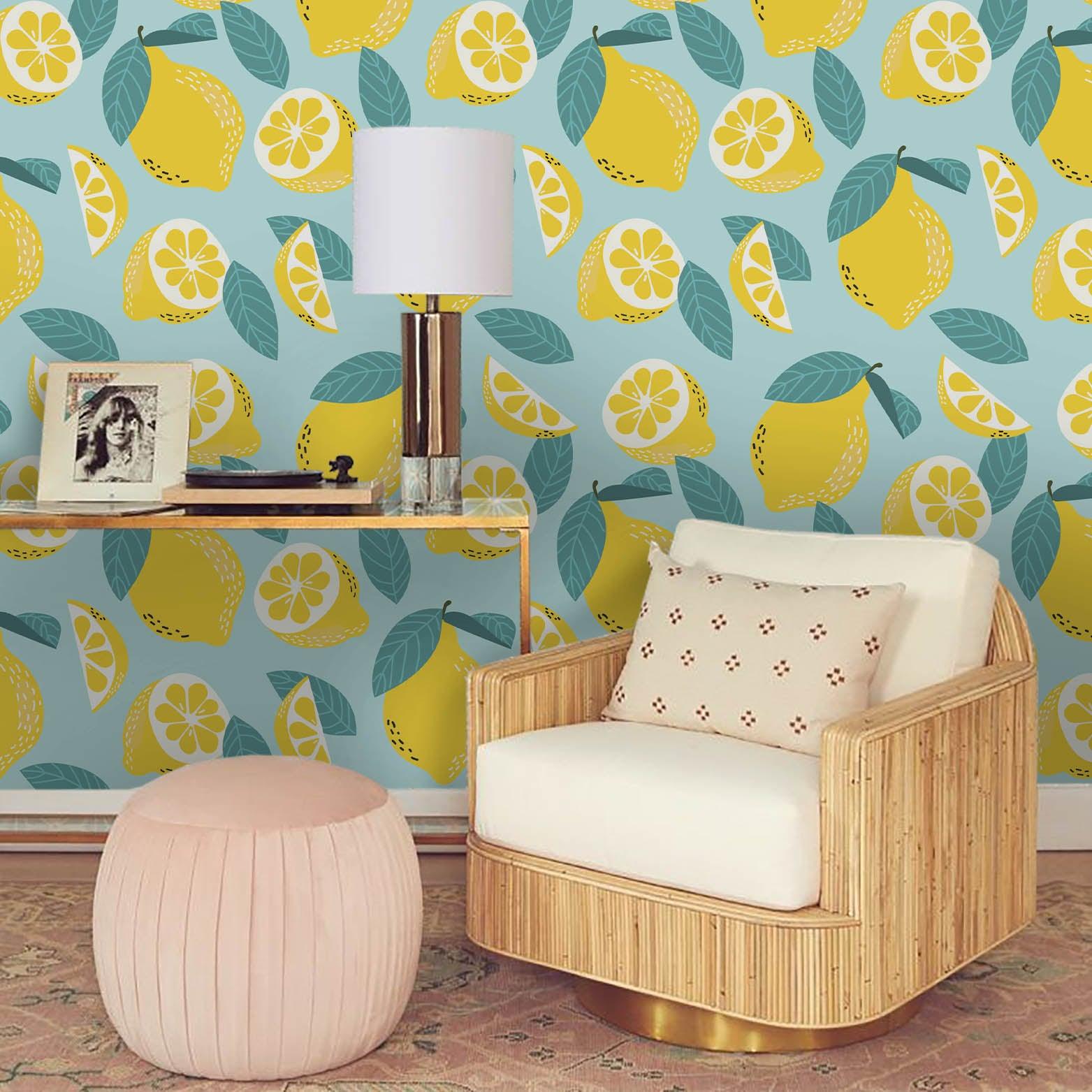 3D Yellow Lemon Wall Mural Wallpaper 58- Jess Art Decoration