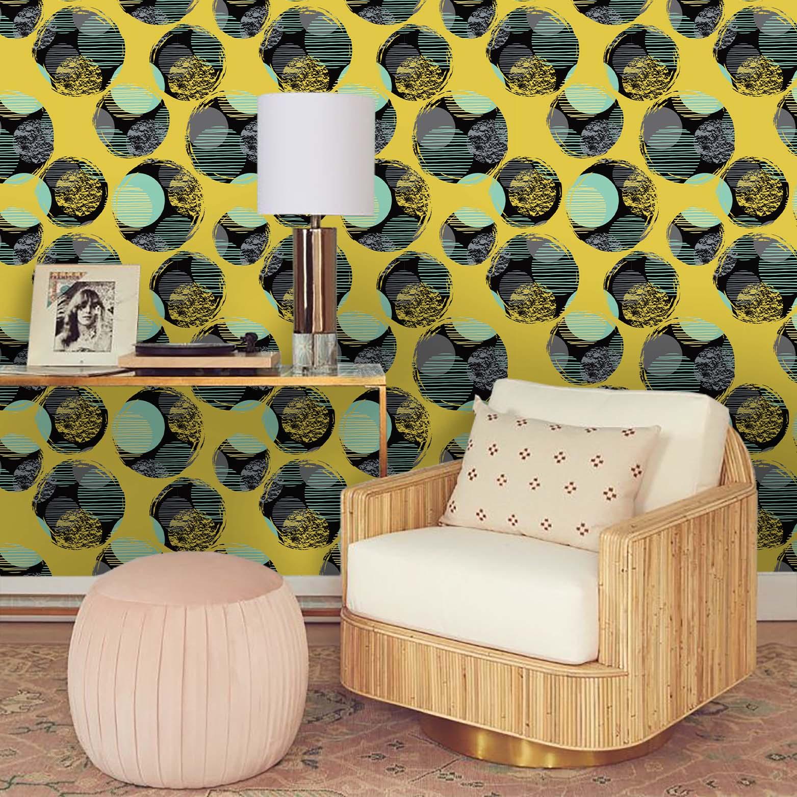 3D Mottled Round Yellow Wall Mural Wallpaper 91- Jess Art Decoration
