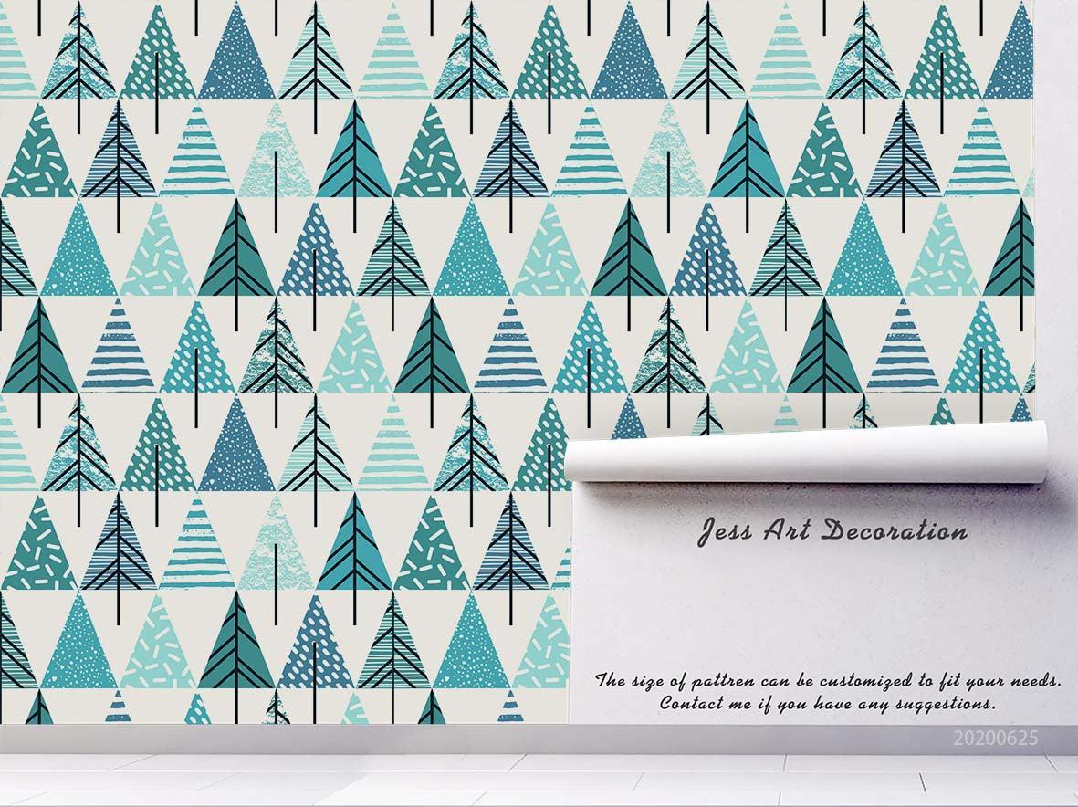 3D Green Triangle Pine Wall Mural Wallpaper A202 LQH- Jess Art Decoration