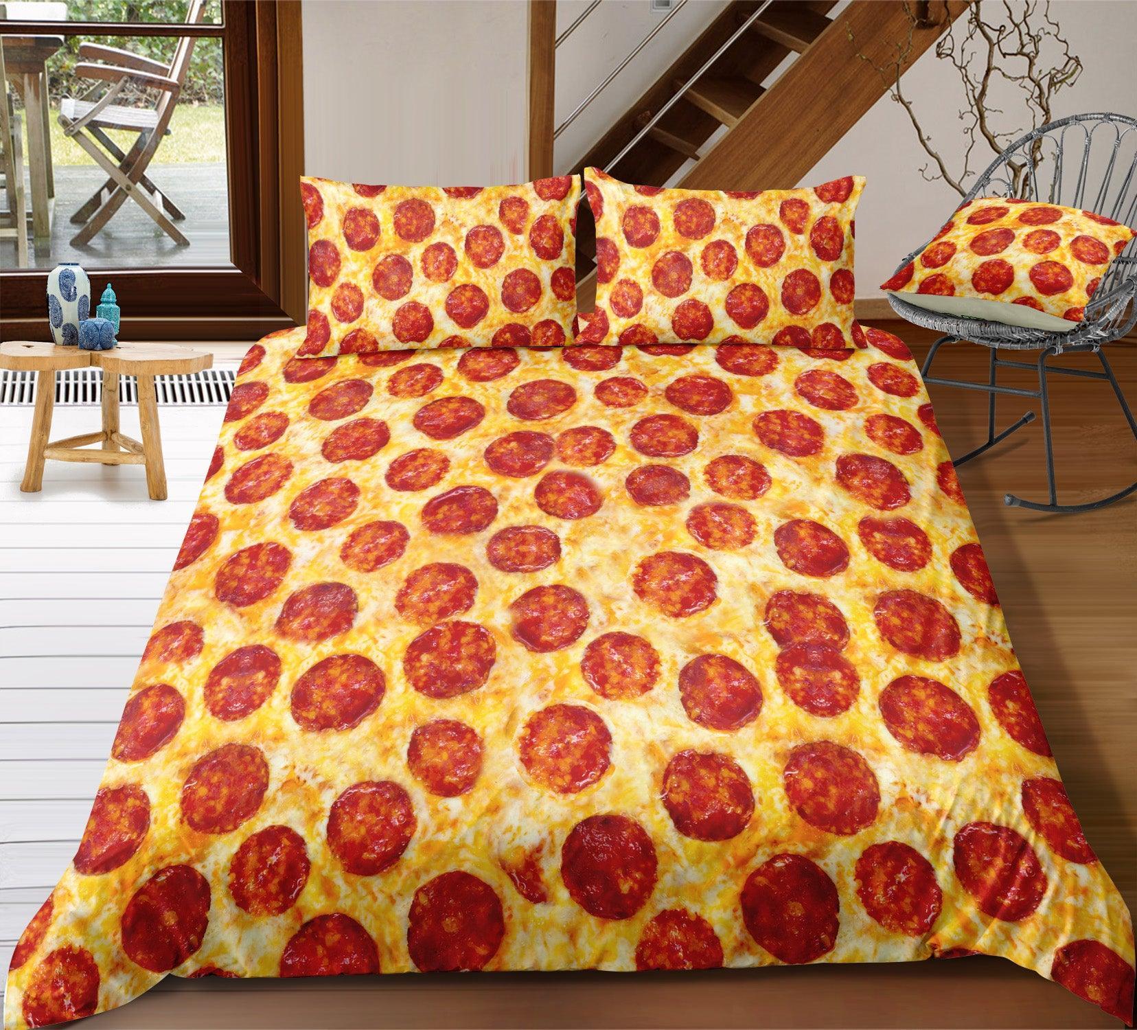 3D Pizza Pattern Quilt Cover Set Bedding Set Pillowcases 67- Jess Art Decoration