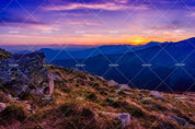 3D Sunset Sky Mountain Landscape Wall Mural Wallpaper LQH 371- Jess Art Decoration