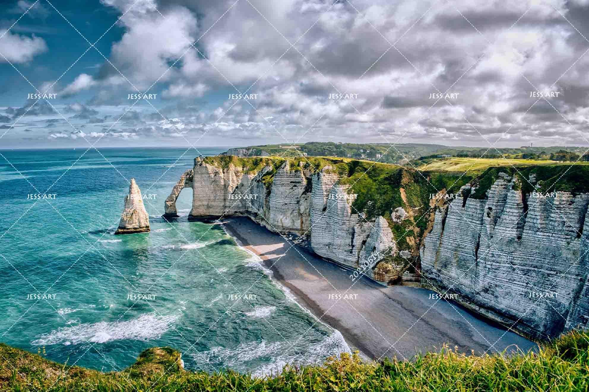 3D Scenery Sea Beach Cliff Sky Clouds Wall Mural Wallpaper SWW2319- Jess Art Decoration