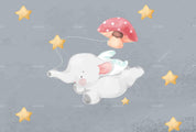 3D  Animal Cartoon Cute Watercolor Elephant  Wall Mural Wallpaper SWW558- Jess Art Decoration