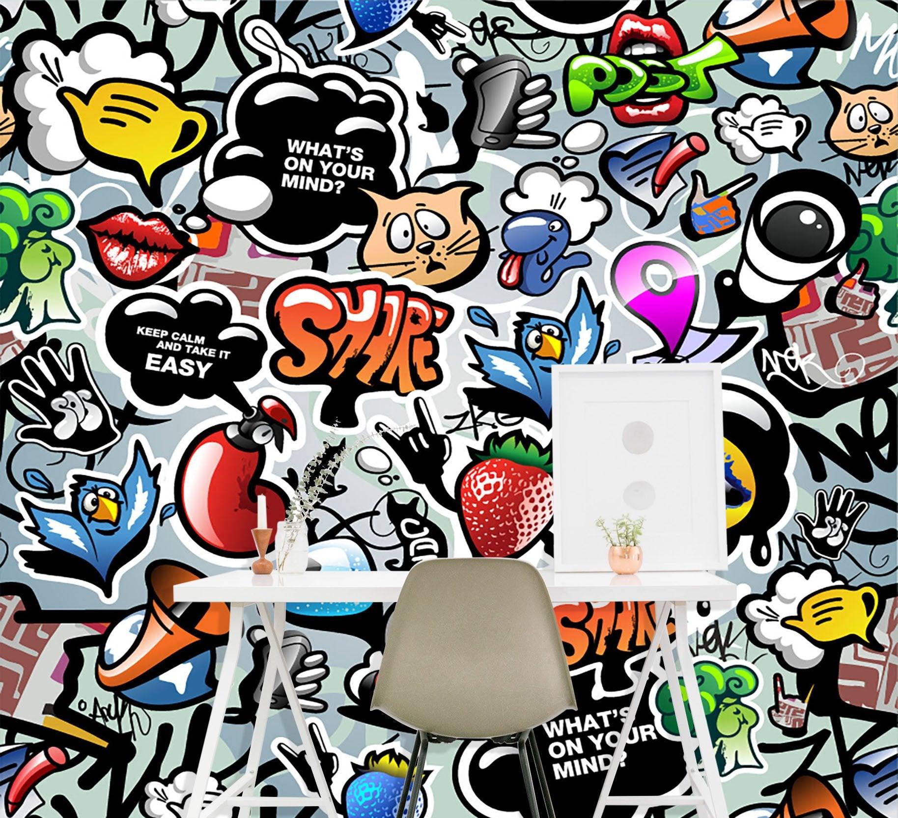 3D trumpet strawberry 122 wall murals- Jess Art Decoration