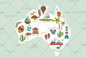 3D Cartoon Australia Republic Map Wall Mural Wallpaper WJ 9403- Jess Art Decoration