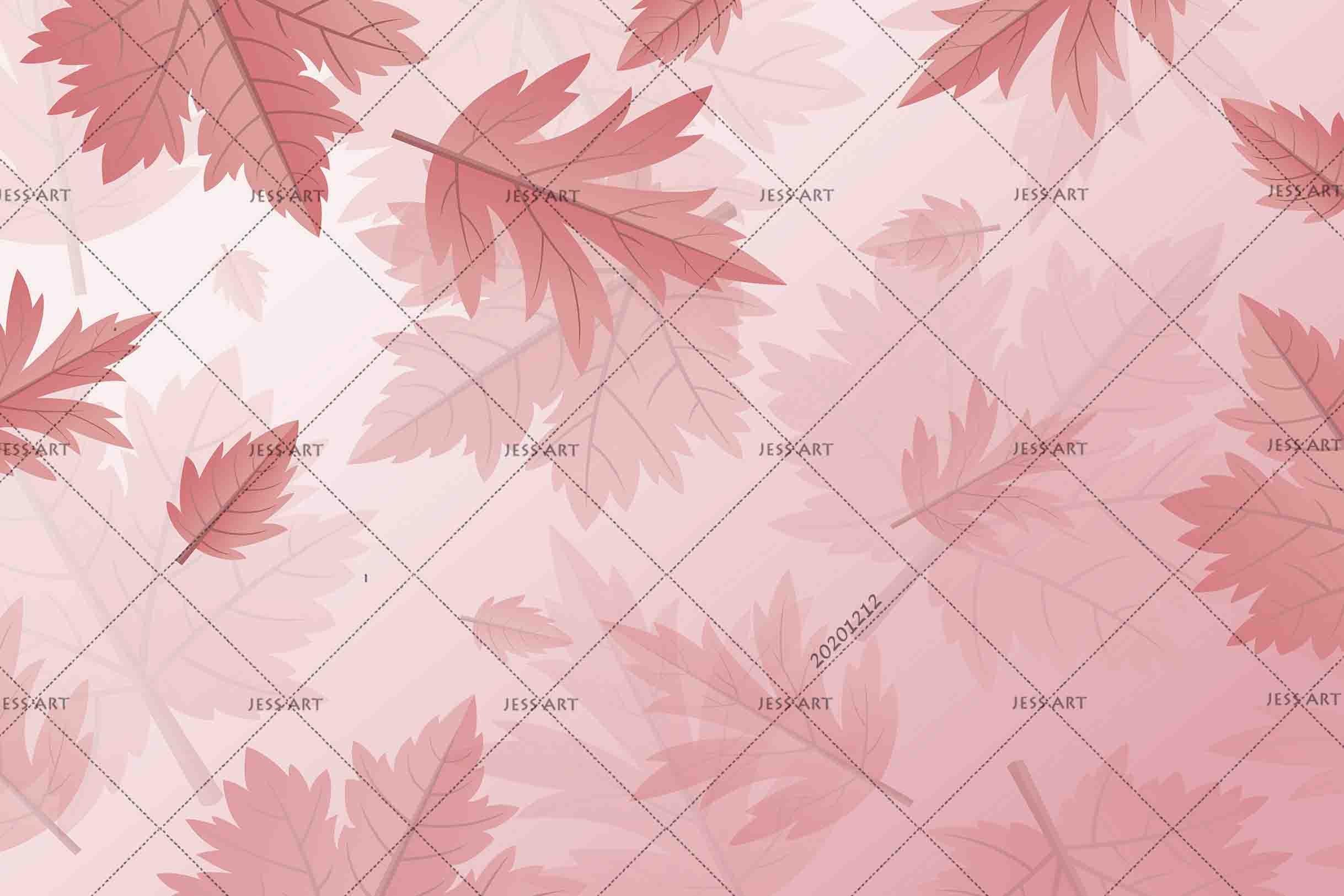 3D Pink Botanical Maple Leaves Plant Background Wall Mural Wallpaper LXL- Jess Art Decoration