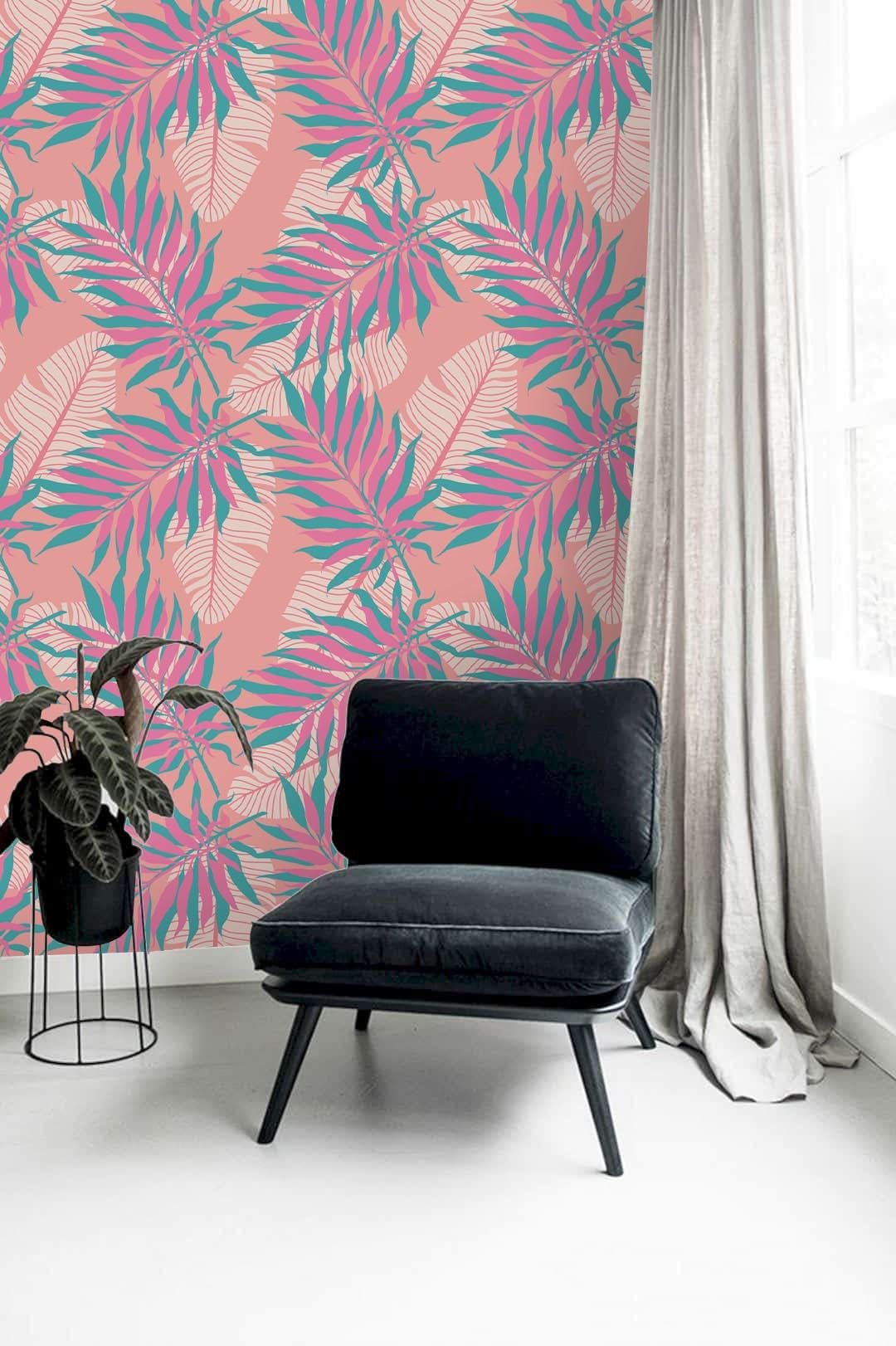 3D Pink Leaves Wall Mural Wallpaper 130- Jess Art Decoration