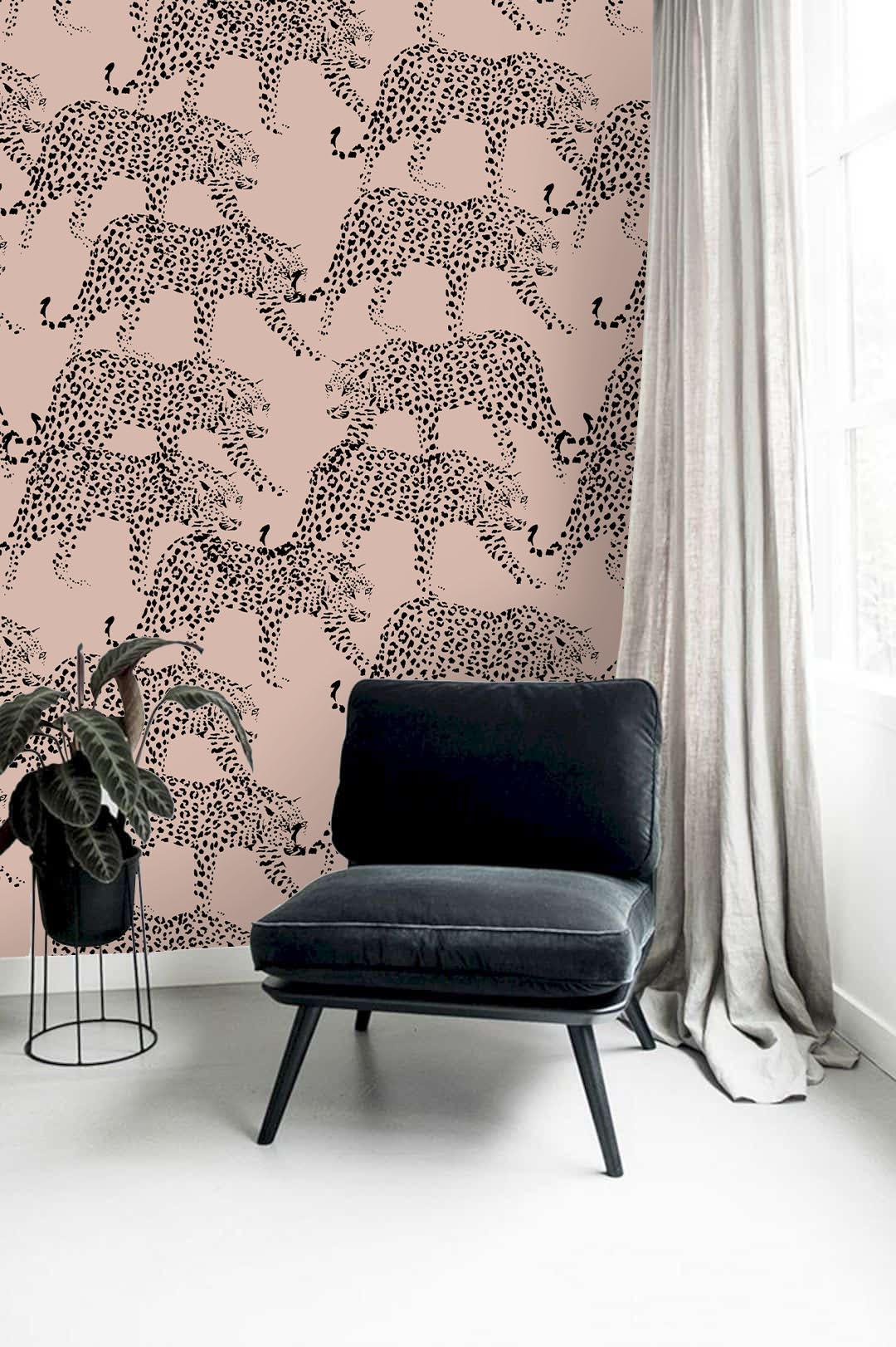 3D Leopard Pink Wall Mural Wallpaper 126- Jess Art Decoration