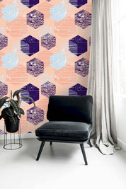 3D Purple Hexagon Wall Mural Wallpaper 95- Jess Art Decoration
