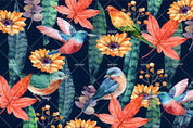 3D Tropical Plant Leaf Floral Bird Wall Mural Wallpaper LQH 10- Jess Art Decoration