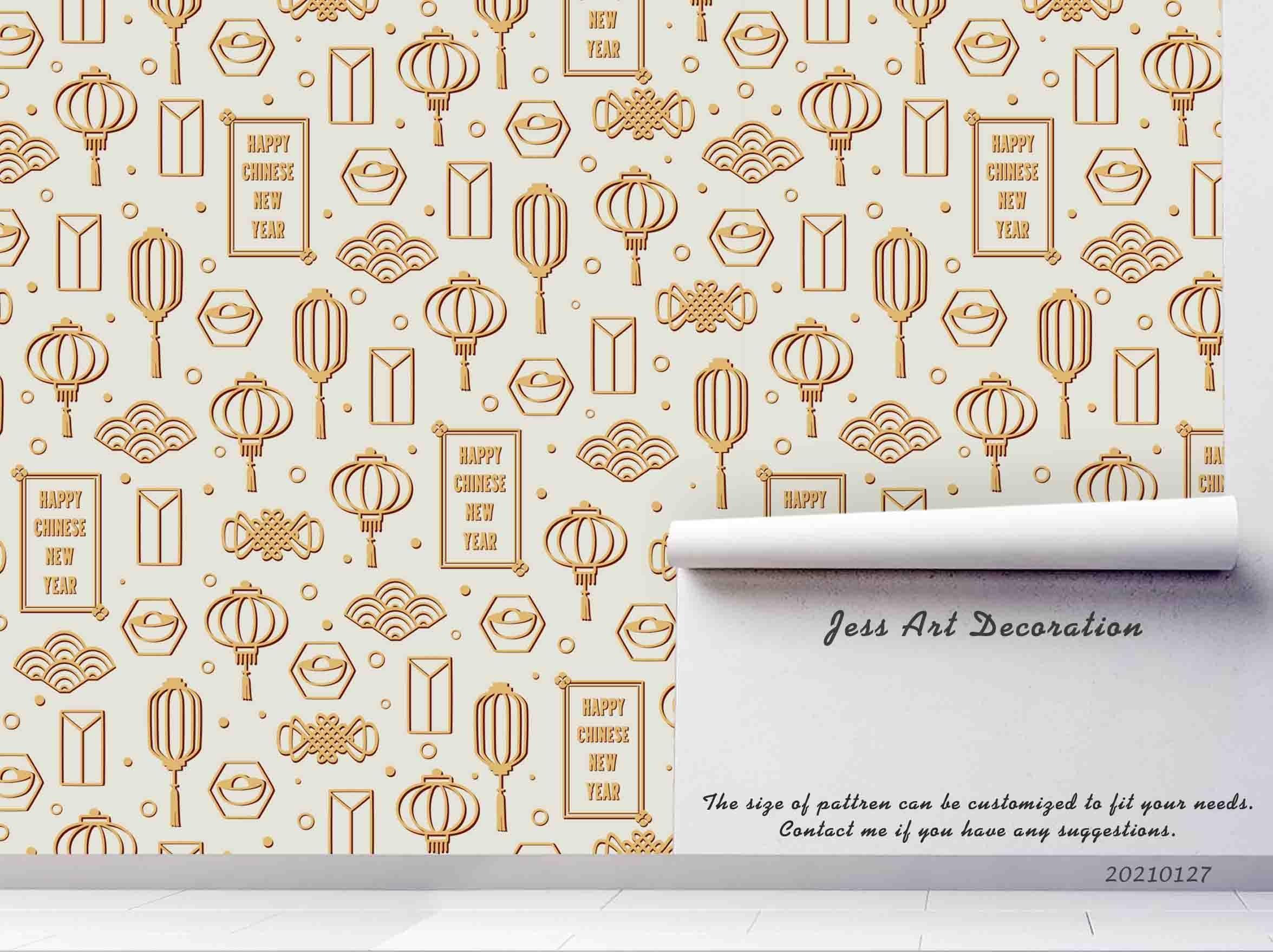 3D Chinese New Year Wall Mural Wallpaper LQH 30- Jess Art Decoration