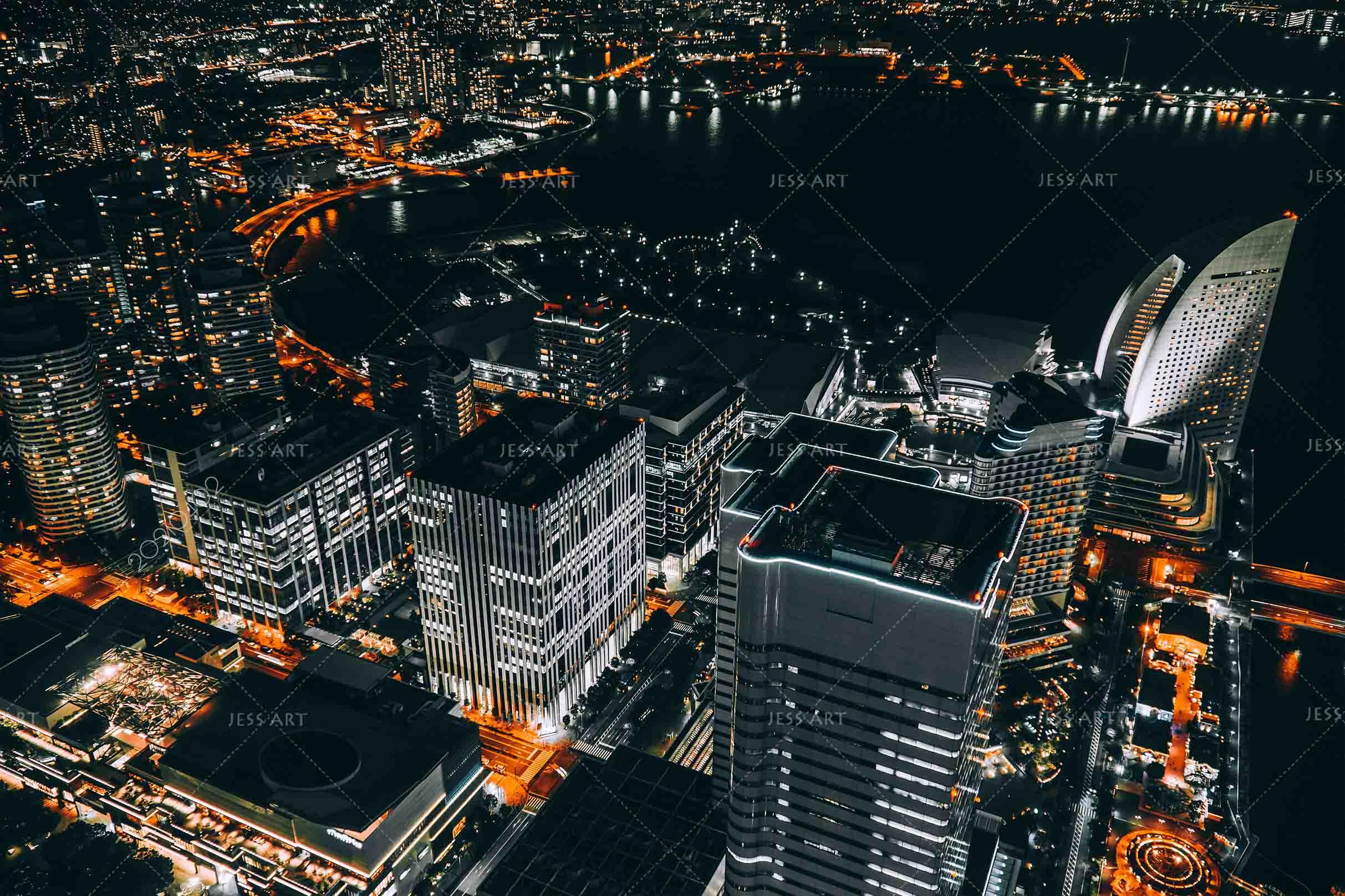 3D Architecture City Night View Wall Mural Wallpaper LQH 66- Jess Art Decoration