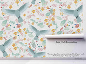 3D Hand Drawn Cartoon Floral Leaves Plant Pigeon Wall Mural Wallpaper LXL- Jess Art Decoration