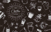 3D  Black  White  Coffee Shop Black Background   Wall Mural Wallpaper SWW12- Jess Art Decoration