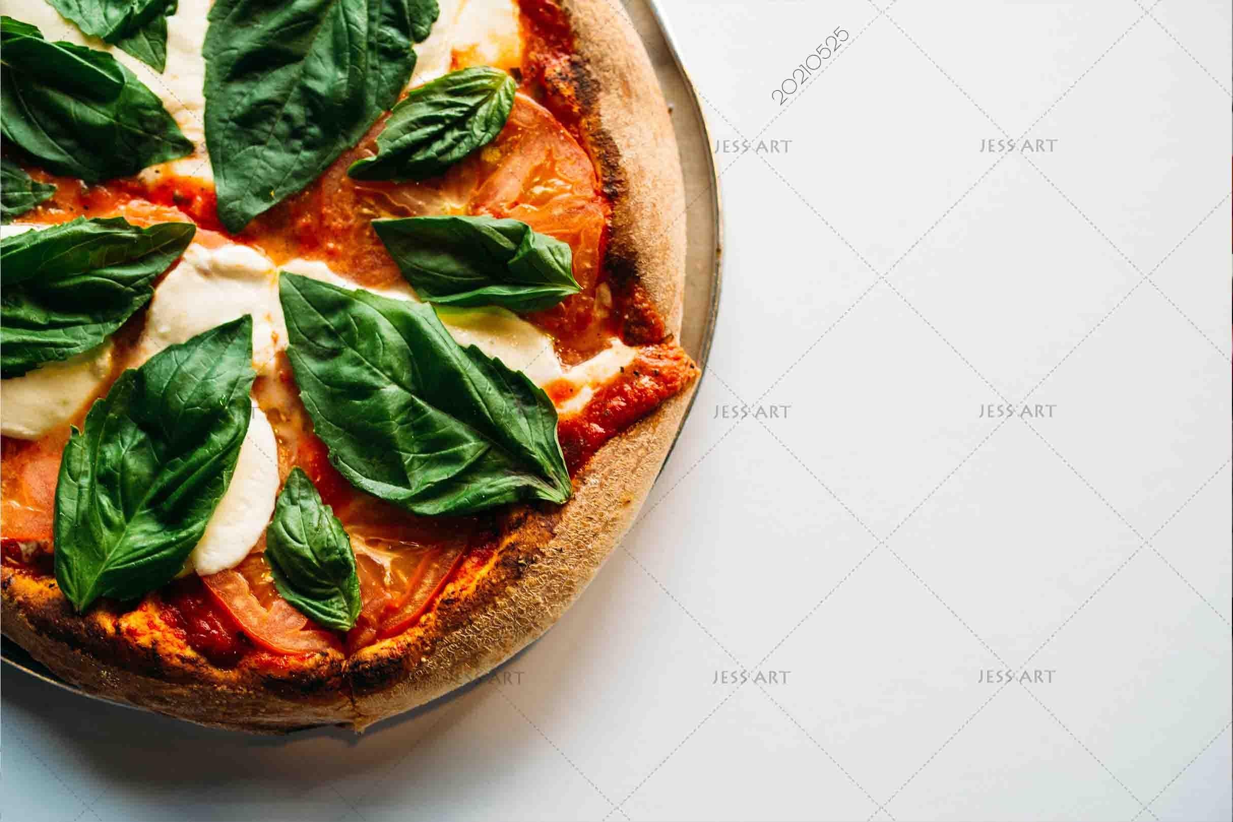 3D White Walls Huge Pizza Green Leaves Wall Mural Wallpaper SWW13- Jess Art Decoration