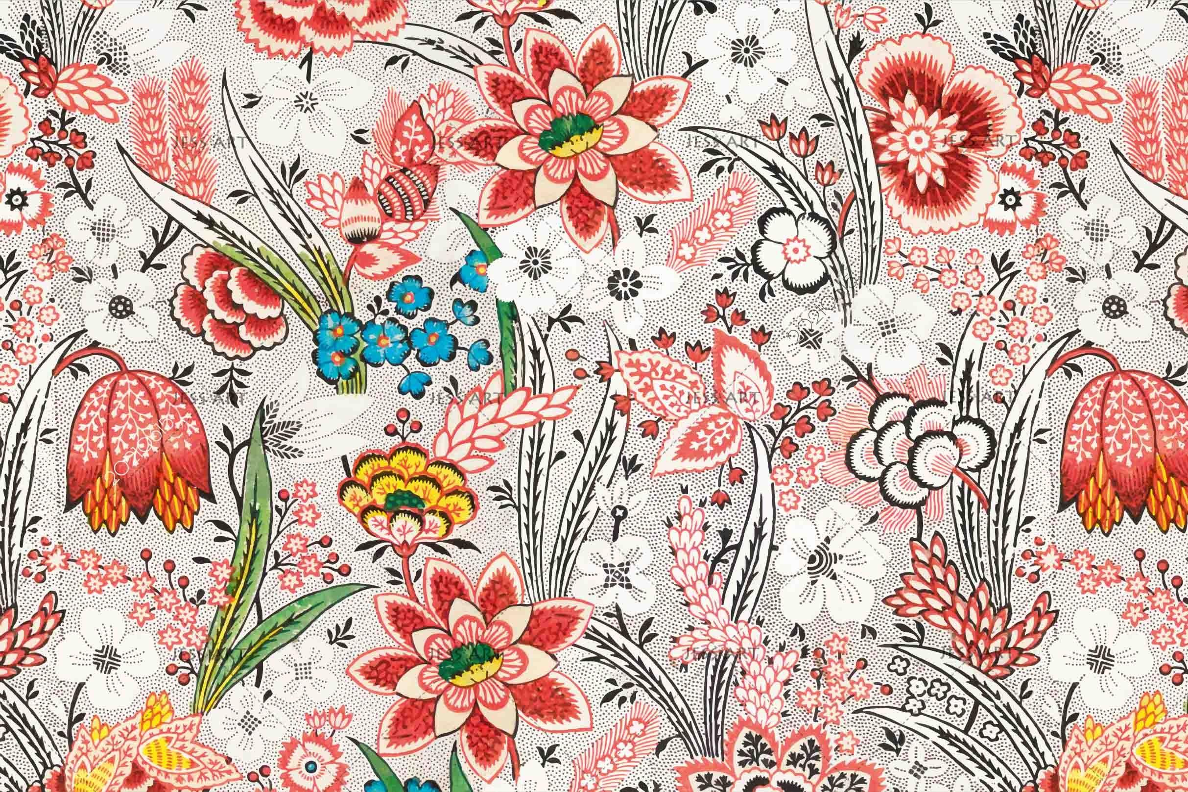 3D Wintage Floral Pattern Seamless Wall Mural Wallpaper SWW2453- Jess Art Decoration