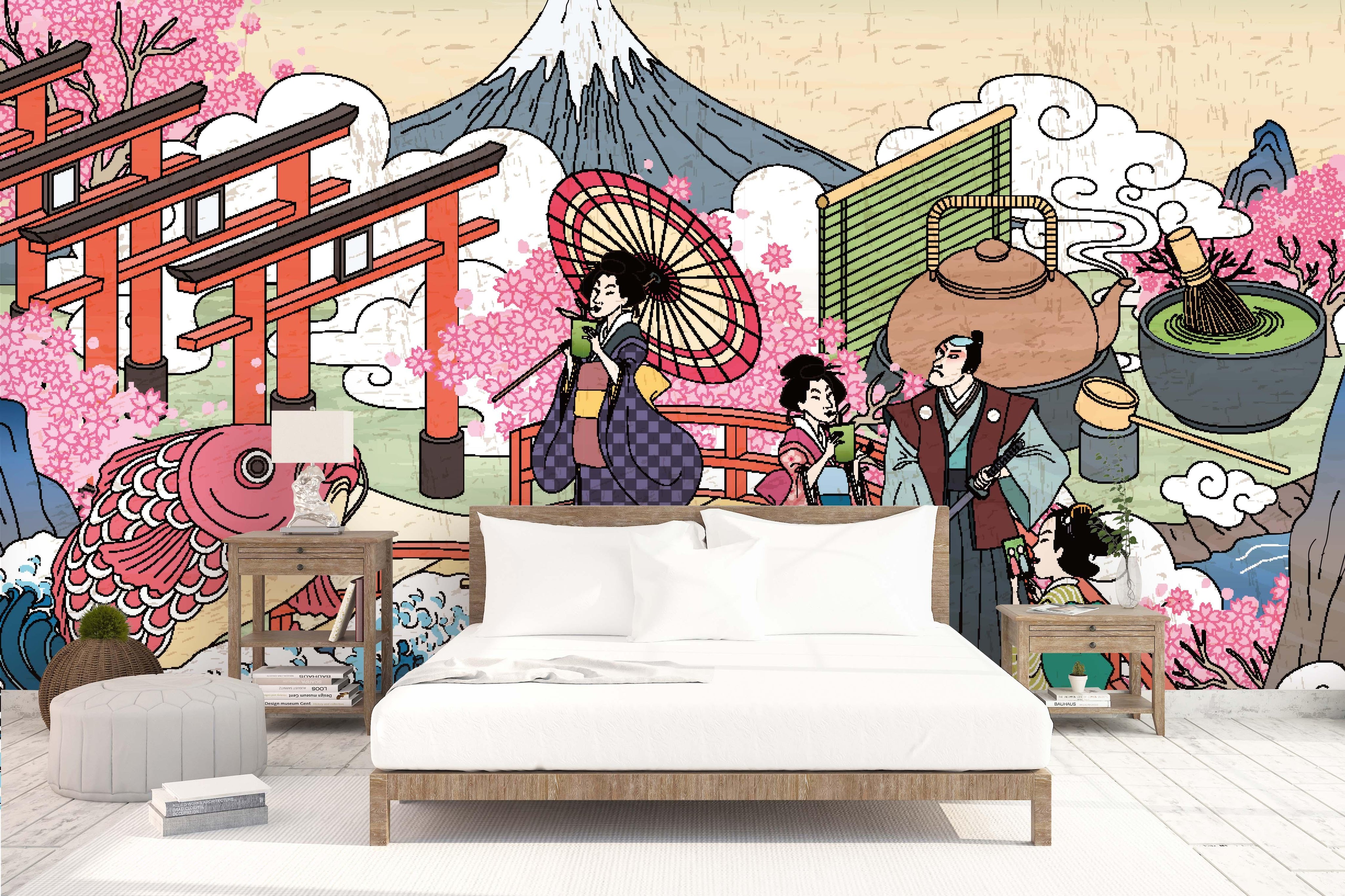 3D Japanese Cartoon Fujiyama Wall Mural Wallpaper 113- Jess Art Decoration