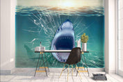 3D Blue Sea Shark Wall Mural Wallpaper 106- Jess Art Decoration