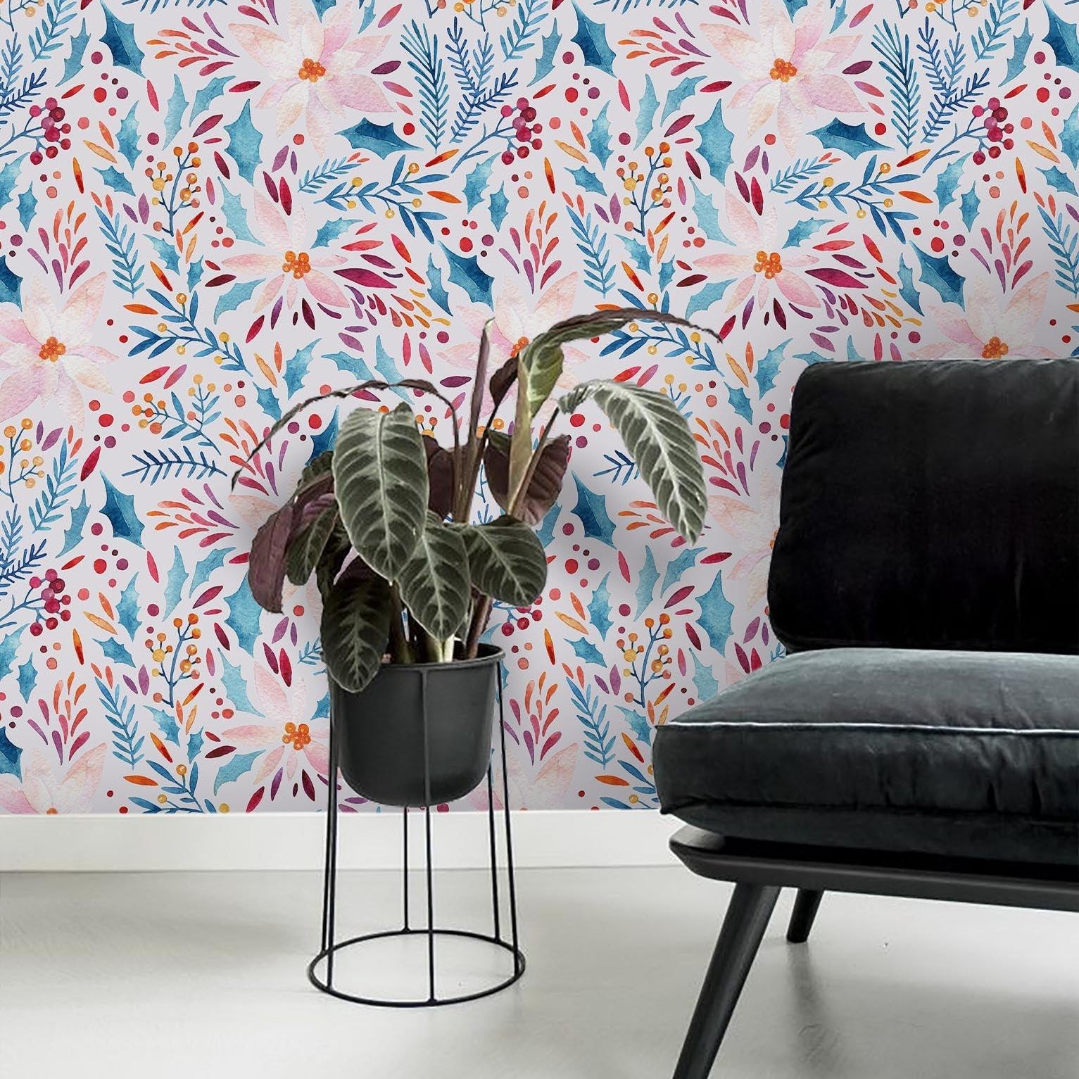 3D Pink Flowers Leaves Wall Mural Wallpaper 109- Jess Art Decoration